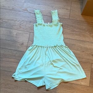 Kids Light Green Sleeveless Romper